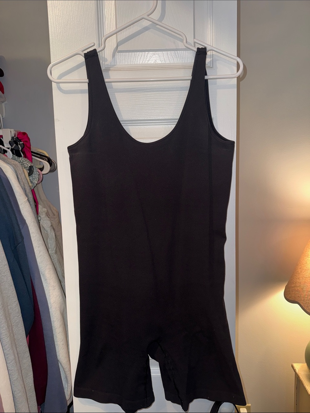 DSG Black Ribbed Scoop Neck Tank Romper